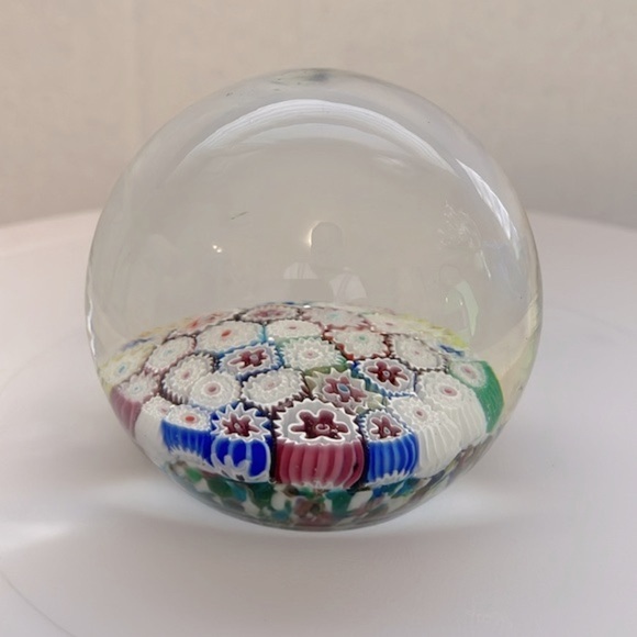Millefiori Art Glass Paperweight Dome - Picture 5 of 8